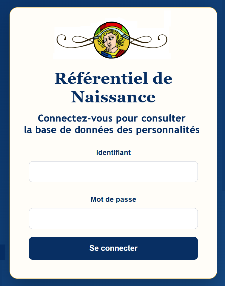 Accéder à la base de données du Référentiel de naissance des personnalités