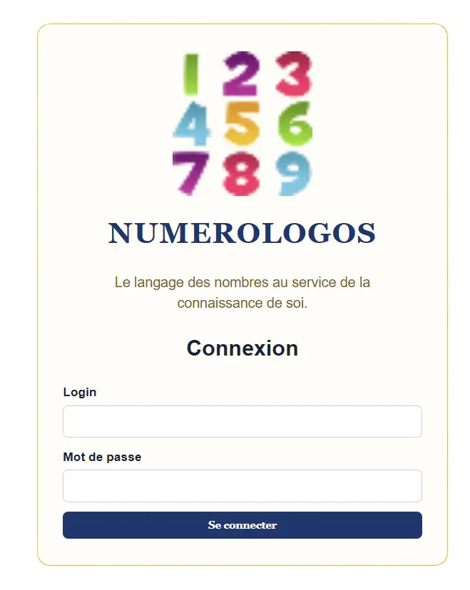 Connexion au logiciel de numérologie NUMEROLOGOS